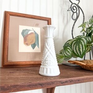 Vintage White Milk Glass Vase